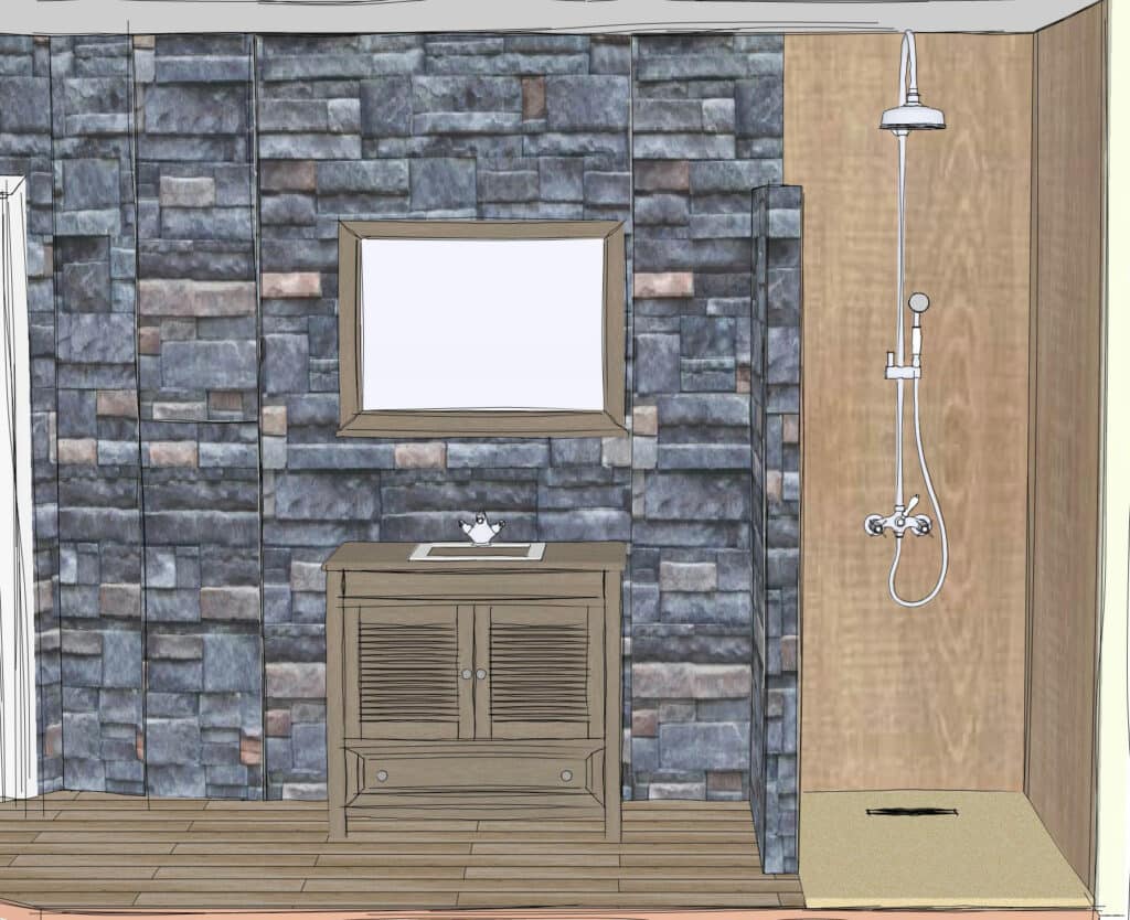 Carrelage métro pour une salle de bains rétro